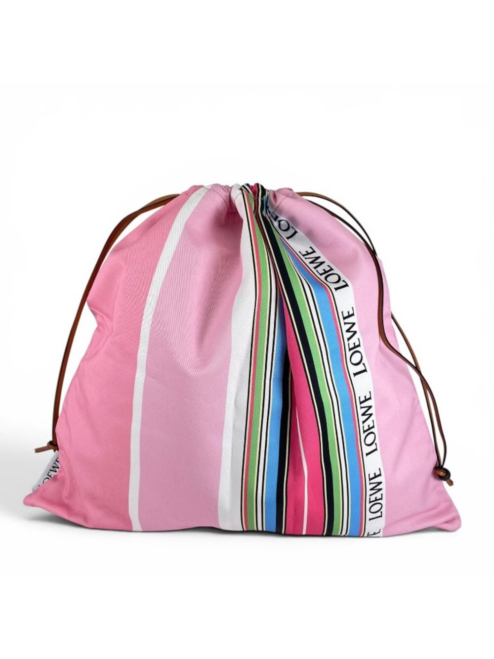 Loewe 329.51 Drawstring Pouch Striped Pattern Multicolor